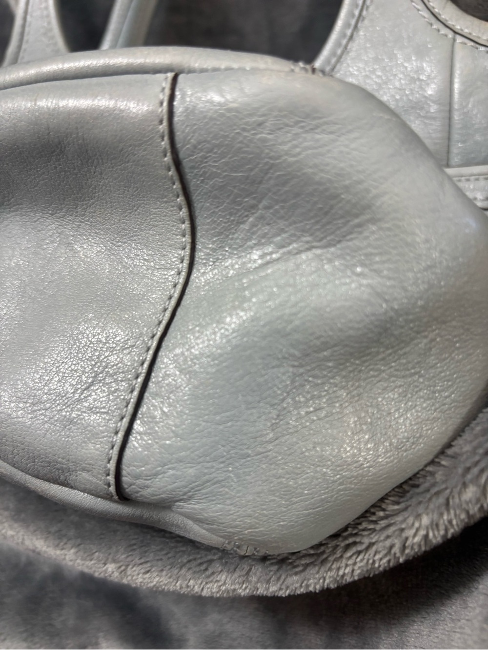 Coach Pleated Ergo Tote Hobo Shoulder Bag Light Blue Z17208 - Picture 7 of 8